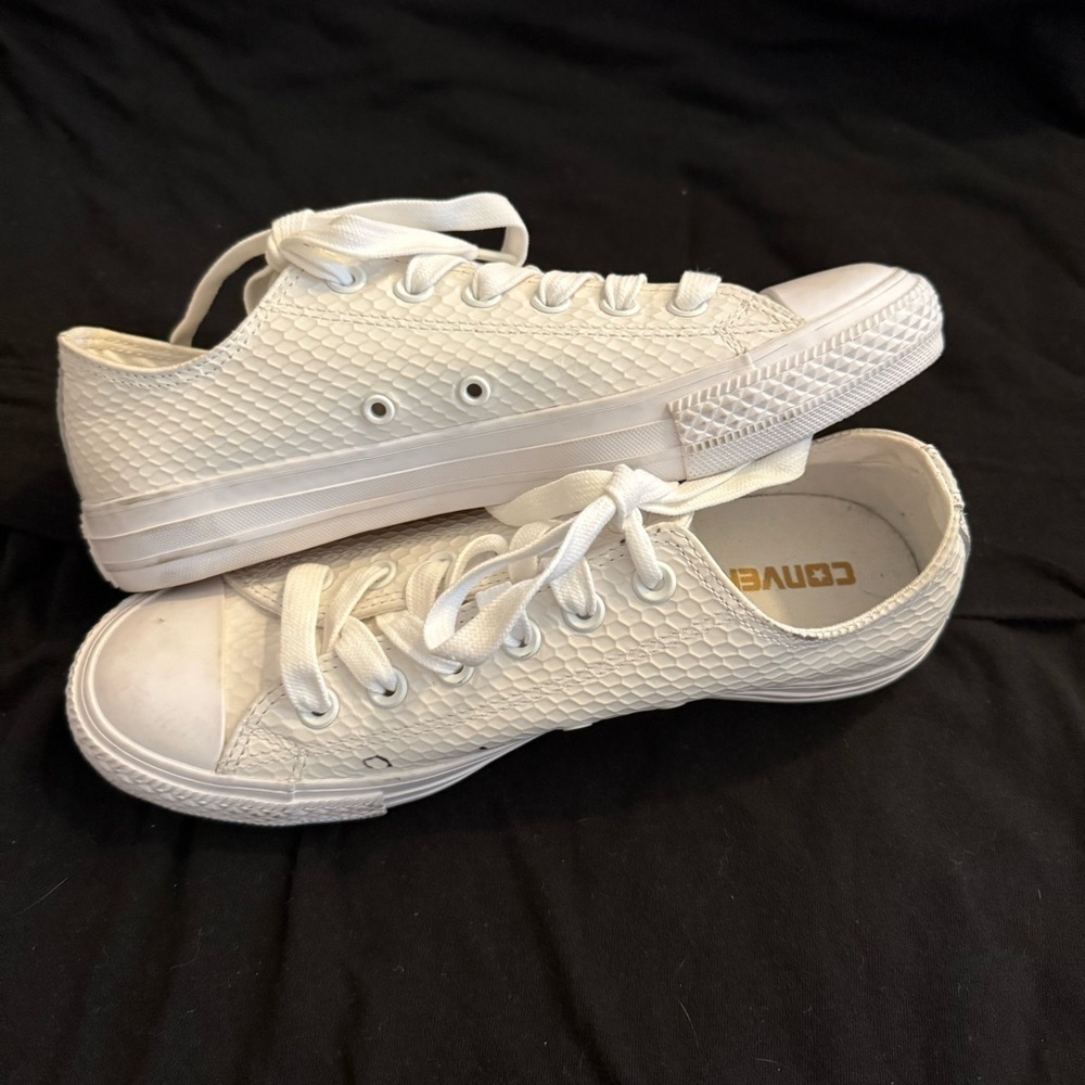 NWOT Converse White Snake Texture Leather CTAS II OX Chuck Taylor ALL STAR - Picture 7 of 9